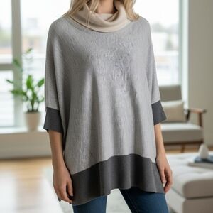 EUC White House Black Market Size Small Cowl Neck Dolman 3/4 Sleeve Sweater!